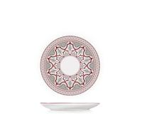 H&H Bruno Barbieri Collection Nomad Lot de 6 Assiettes Fruits Diamètre 19 cm Motif Ethnique Bord Noir Porcelaine Lavables au Lave-vaisselle et Micro-ondes