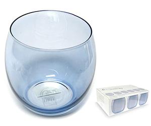 H&H Bubbly Sky Set Gobekets, Verre, Bleu Ciel, 460 ML, 6 Pièces