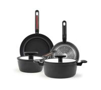 H&H By Bruno Barbieri Batteria di pentole Antiaderente Compass 6 Pezzi