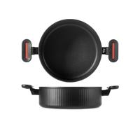 H&H by Bruno Barbieri, Poêle antiadhésive Voyage 28 cm - Revêtement Pfluon, design élégant, adapté pour induction