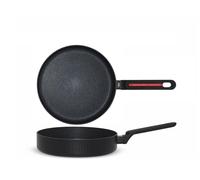 H&H by Bruno Barbieri, Poêle haute antiadhésive Voyage 24 cm - Revêtement Pfluon, design élégant, adapté pour induction
