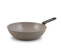 H&H by Bruno Barbieri Savoir Wok Savoir 28 cm, aluminium forgé avec revêtement anti-adhésif céramique ILAG, induction, testé PFOA, taupe