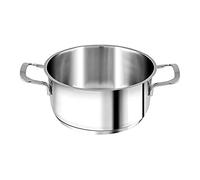H&H Casserole 2 poignées Elodie en acier inoxydable avec fond à induction, gris, 18 cm, 2,5 L