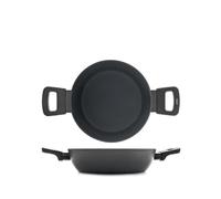 H&H Casserole 2 poignées Polaris en aluminium avec revêtement antiadhésif gris anthracite Ø 20 cm - Convient à tous les plans de cuisson, y compris induction et vitrocéramique