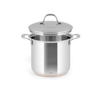 H&H Casserole en INOX et cuivre, 2 poignées, 20 cm, avec Couvercle