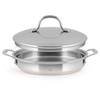 H&H Casserole en INOX et cuivre, 2 poignées, 26 cm, avec Couvercle