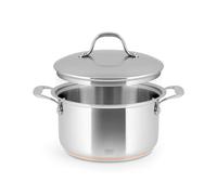 H&H Casserole Haute en INOX et cuivre, 2 poignées, 20 cm, avec Couvercle