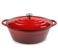 H&H Casseruola In Ghisa Smaltata Rosso Cm 26X34