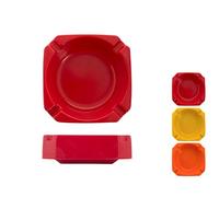 H&H Cendrier en Melamine carrée Rouge/jaune/orange 9 cm Medium