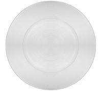 H&H Cercle Assiette à Pain, en Verre, Transparent, 18 x 18 x 2 cm