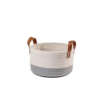 H&h cesto tondo bianco/grigio cm 26x15h cm 22x12h