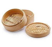 H&H CHIO Cuit-Vapeur, Bambou, Beige, 25 cm, 3 Pièces