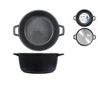 H&h cocotte en pierre antiadhésive haute deux poignées cm32 pent