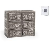 H&H Commode Giaya En Bois Décorée En Aluminium Avec Précieux Décors Avec 6