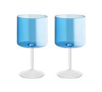 H&H Confezioni 2 Calices Daylight En Verre Borosilicate Azzurri 23 cl