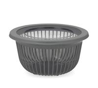 H&H Conteneur en polypropylène et TPE avec couvercle - Couleur anthracite - Capacité 3000 cc - Lave-vaisselle et micro-ondes (sans couvercle) - Grand récipient pour stockage des aliments