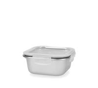 H&H Contenitore per alimenti quadrato LOCK in acciaio inox 0,9 L