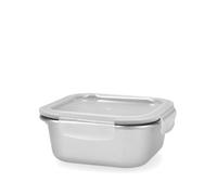 H&H Contenitore per alimenti quadrato LOCK in acciaio inox 1,35 L