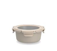H&H Contenitore per alimenti tondo LOCK in acciaio inox avorio 0,75 L