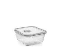 H&H Contenitore Quadrato In Vetro Con Coperchio E Valvola Ml 310
