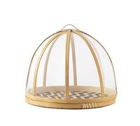 H&H Copricibo bamb con vassoio in colori assortiti cm 24x18h