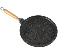 H&H Crêpière antiadhésive en Pierre 28 cm, Noire