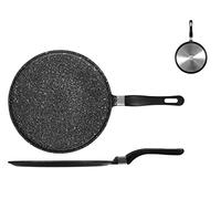 H&H Crêpière Antiadhésive Poignée Bakel en Pierre Cm 28