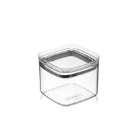 H&H Easyfit Récipient carré 700 cc en polystyrène transparent avec joint en silicone anthracite - Fermeture hermétique