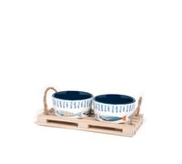 H&H Ensemble De 2 Coupelles Seaside Avec Plateau En Bois 8,5 Cm