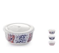 H&H Ensemble De 3 Conteneurs Sakura En Porcelaine Décorée Cm 11x6