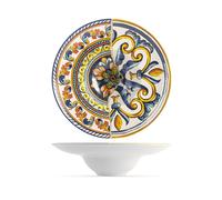 H&H Ensemble De 6 Assiettes À Pâtes En Grès Décoré Positano 24 Cm