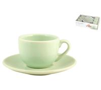 H&h Ensemble De 6 Tasses À Café Avec Soucoupe En Céramique Madeline Verte 632
