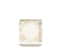 H&H Eris Assiette Carrée En Porcelaine, 19Cm, Multicolore