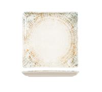 H&H Eris Assiette Carrée En Porcelaine, 25Cm, Multicolore