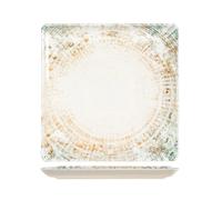 H&H Eris Assiette Carrée En Porcelaine, 27Cm, Multicolore