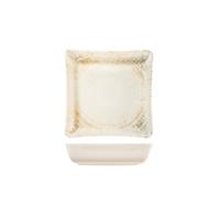 H&H Eris Assiette Carrée Fond Porcelaine 19Cm, Multicolore
