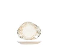 H&H Eris Plat Ovale en Porcelaine, 22 cm, Design Moderne, élégant, pour Servir Les Plats, Beige