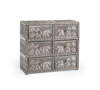 H&H Giaya Commode en Bois et Aluminium, 6 Places, 7,5 x 20 cm