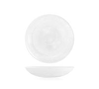 H&H Glow Lot de 6 Assiettes Creuses en Verre Transparent 20 cm