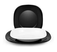 H&H H & H Service de Table de 18 pièces en Opale Blanc et Noir 29 x 14 x 29 cm