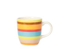 H&H Home - Lot de 8 Grandes Tasses en Stoneware 100 Lignes - 500 ml - Couleurs Assorties - Style Rustique - Lavables au Lave-Vaisselle - Compatibles Micro-ondes
