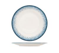 H&H Jupiter Assiette Ronde En Porcelaine, 30Cm, Bleu Et Ivoire