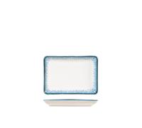 H&H Jupiter Plat Porcelaine, 13X18Cm, Bleu Et Ivoire