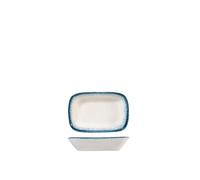 H&H Jupiter Soucoupe rectangulaire en Porcelaine, 12 cm, Design Moderne, élégant, Nuances Bleues