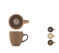 H&H Lot 6 Tasses À Café Cancum En Porcelaine Marron Intérieur Marron Extérieur
