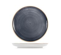 H&H Lot de 12 assiettes plates Nordic Ocean en Stoneware - Ø 26 cm - Design inspiré de la mer - Couleur bleue - Lavables au lave-vaisselle et utilisables au micro-ondes