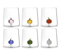 H&H Lot de 12 verres en verre borosilicate avec miniature de citrouille - Cl 29 - Couleurs assorties d'automne - emballés individuellement - Lavables au lave-vaisselle