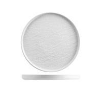 H&H Lot de 3 assiettes en cuir blanc 25,5