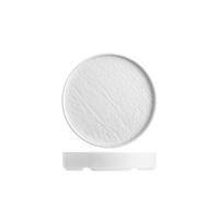 H&H, Lot de 3 assiettes rondes en mélamine effet ardoise Blanc 18,5 x H 3,5 cm