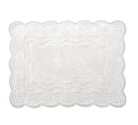 H&H Lot de 4 Sets de Table américains matelassés en Coton Blanc 45 x 33 cm - élégants, lavables à la Main, sans sèche-Linge - pour Cuisine, Salle à Manger, Petit-déjeuner